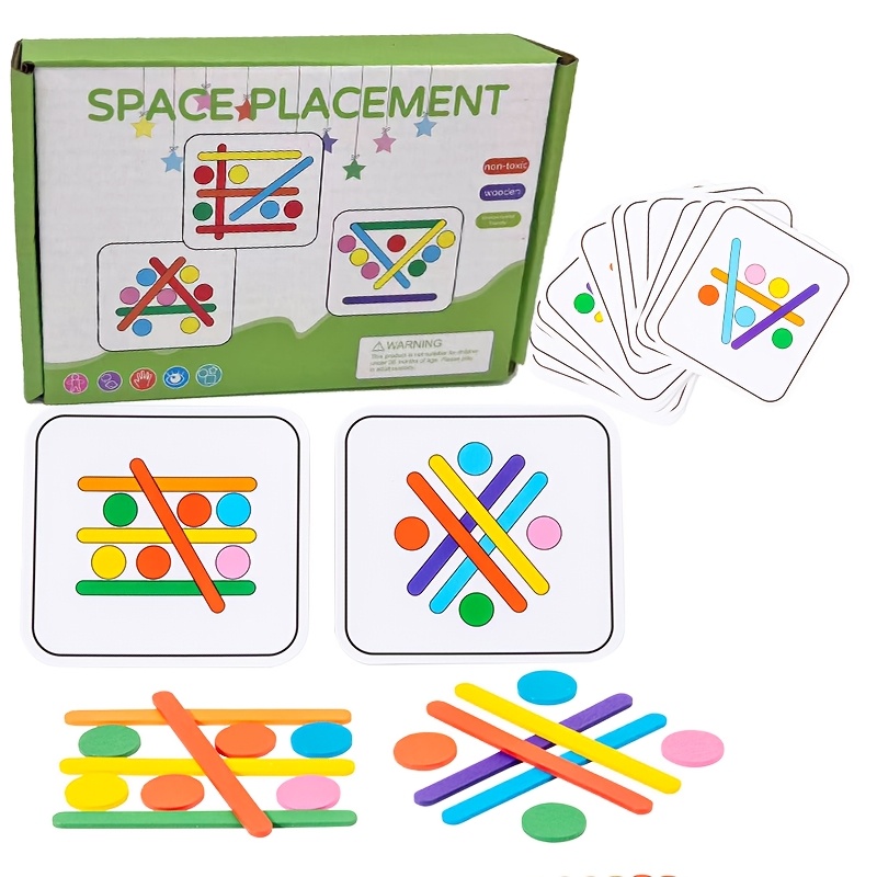 Wooden Rainbow Stick Math Thinking Puzzle Toy