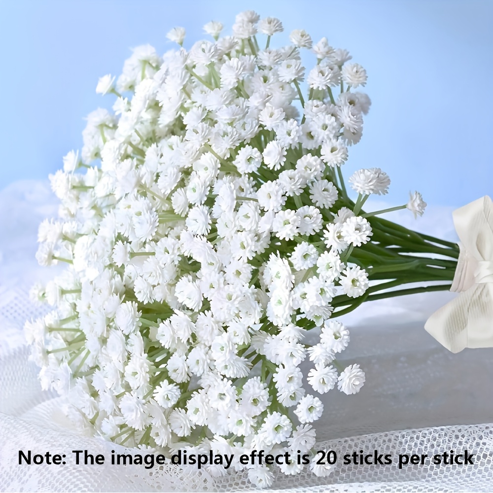 

6pcs Artificial Simulated Baby's Breath Bouquets, Suitable For Garden Decoration, Birthday, Bridal Party Decoration, Photo Props, Wedding Decoration Arrangements.