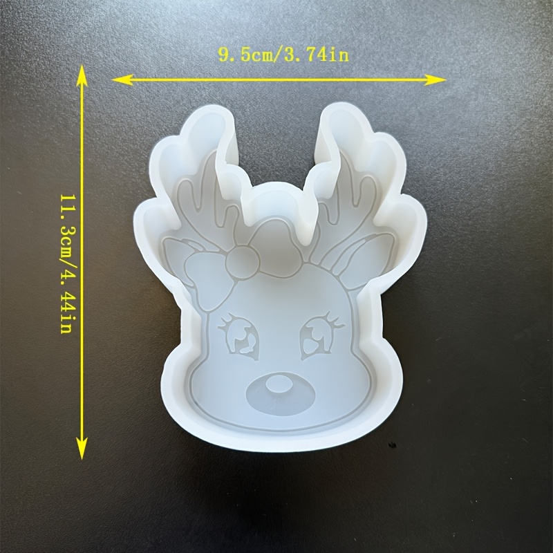 TEMU Resin Silicone Mold, 1pc Christmas Bow And Deer-shaped Car Air Freshener Silicone Mold, Resin Silicone Mold