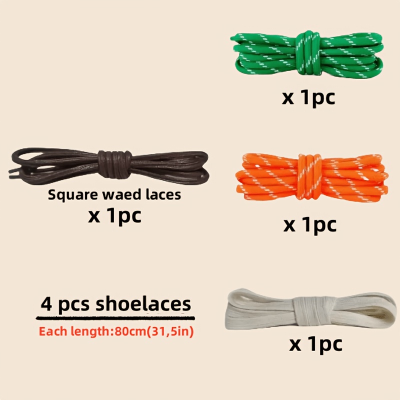 E-shop 4er-Set Schnürsenkel, Mehrfarbige Schnürsenkel-Kombination, Geeignet für Sneaker Freizeitschuhe, DIY Schuhzubehör
