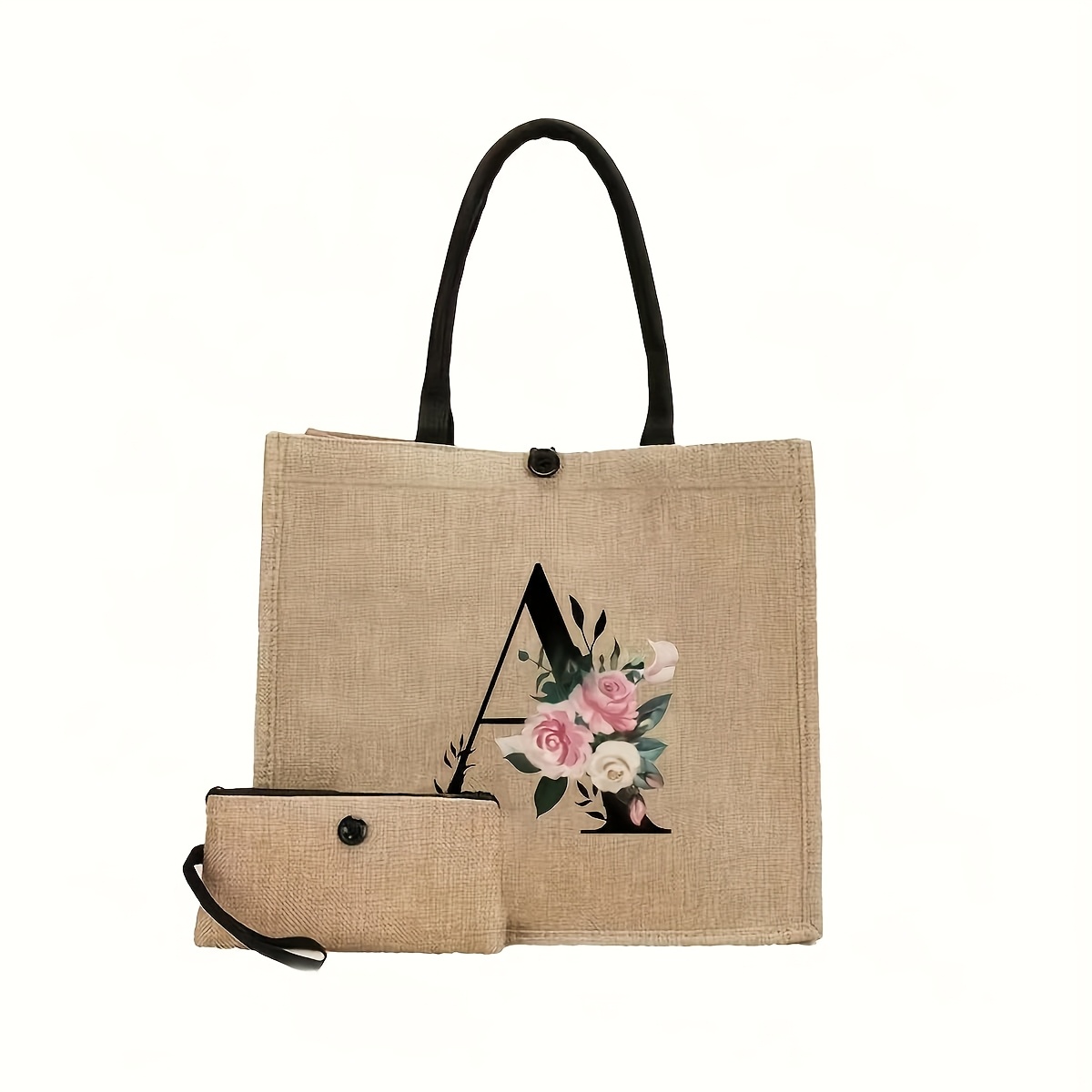 E-shop Stilvolle Zweiteilige Handtasche mit Schlichtem Muster, Großes Fassungsvermögen Reise-Makeup-Tasche, Multifunktionale Tragbare Lehrerhandtasche,
