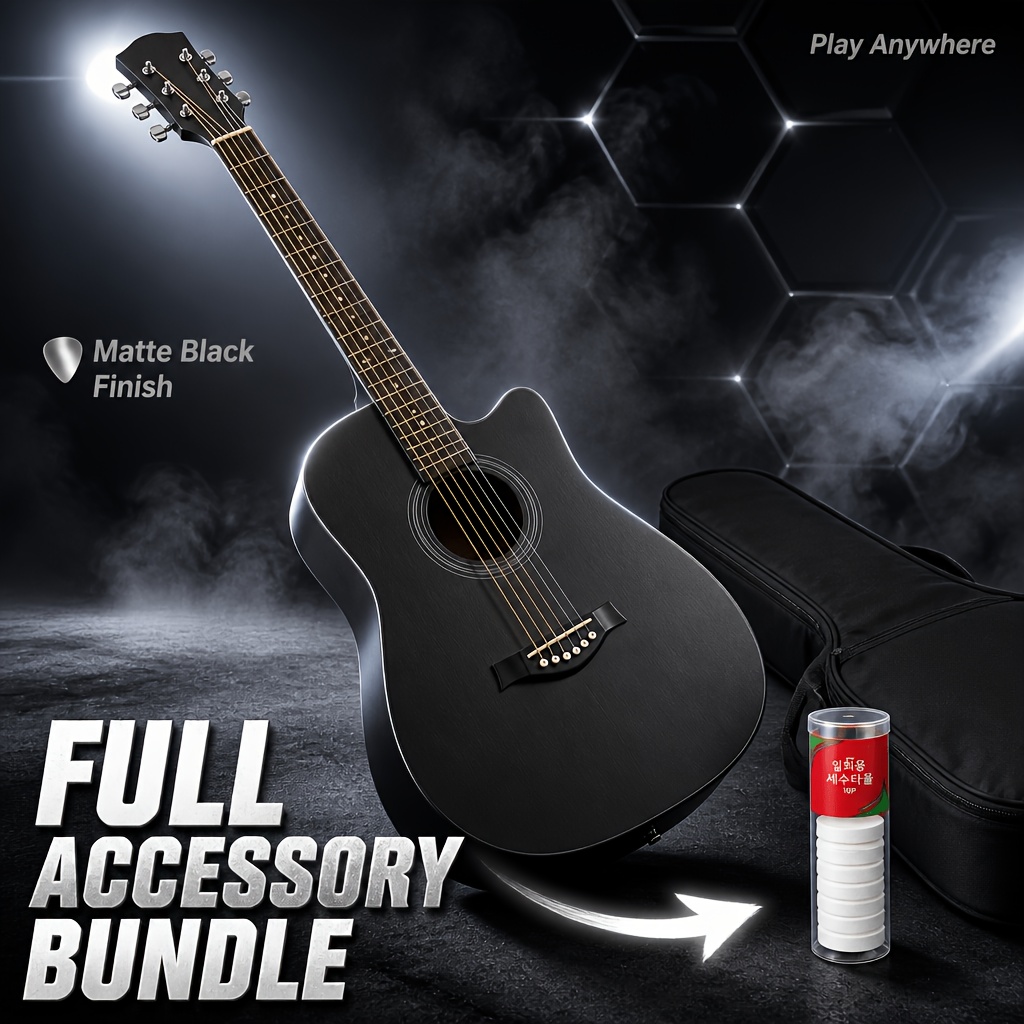 38 Inch Cutaway Acoustic Guitar&comma; Easy Fret P...