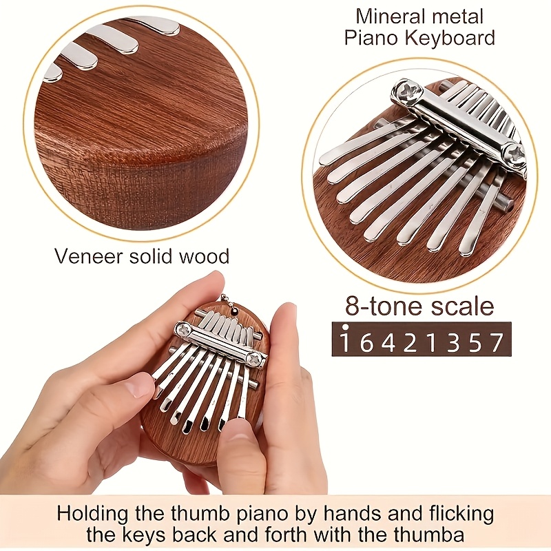 8 Keys Mini Kalimba High Quality Exquisite Finger Thumb Piano Marimba Music Good Accessory Pendant Gift, Christmas and Halloween Gift, Thanksgiving Gift