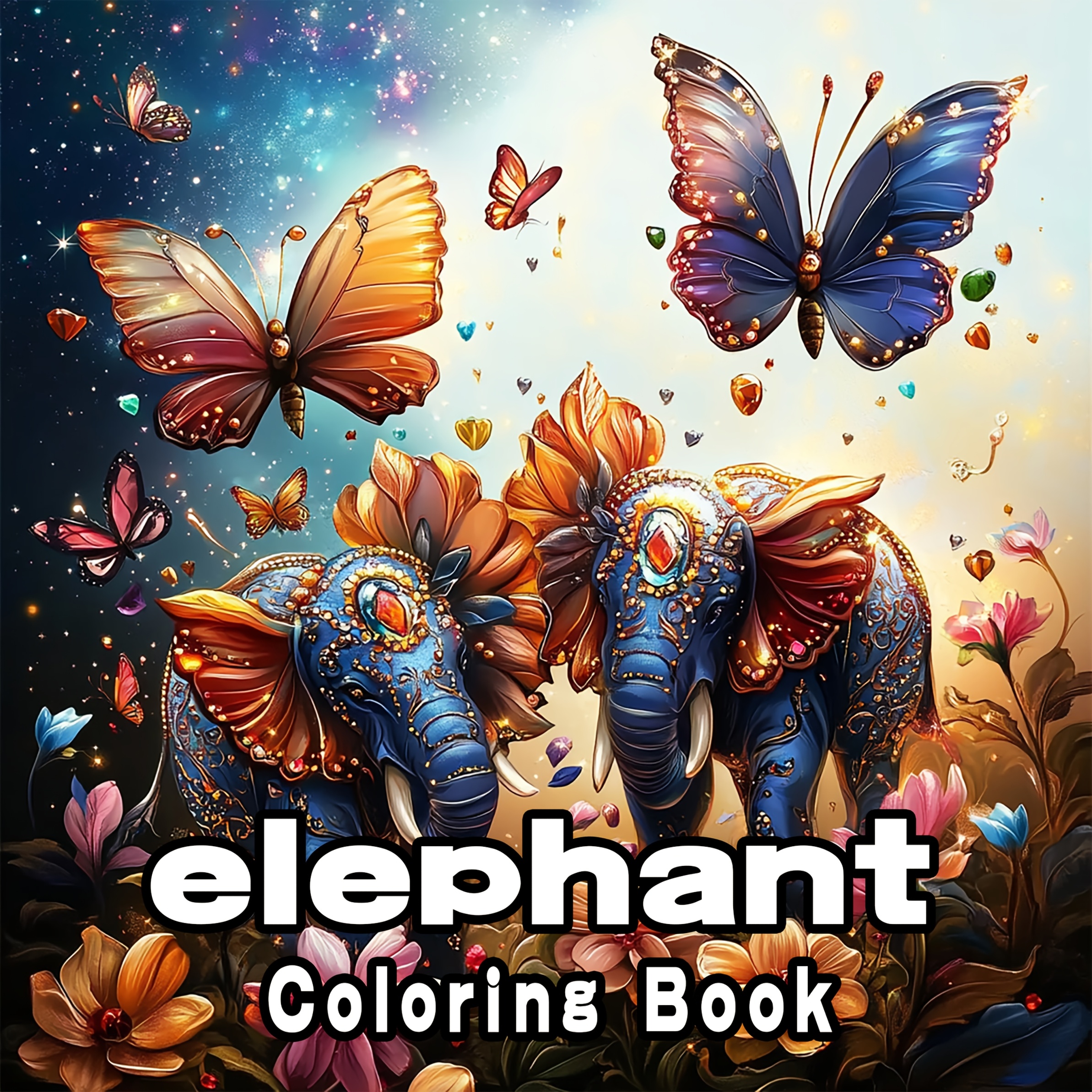 Image of A Coloring Book For Adults And Teenagers Featuring A Theme Of Elephants And Butterflies, Blending Elements And To A For And Soul. Perfect For Daily Relaxation And Stress Relief. For