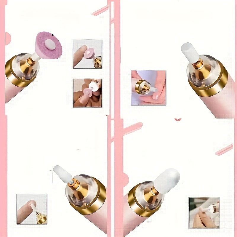 1 Set Portable Electric Nail File, Nail Pedicure Tool With Nail Drill Bits For Home And Salon Use, Get Professional Nail Art Effects At Home, Multiple Replacement Heads