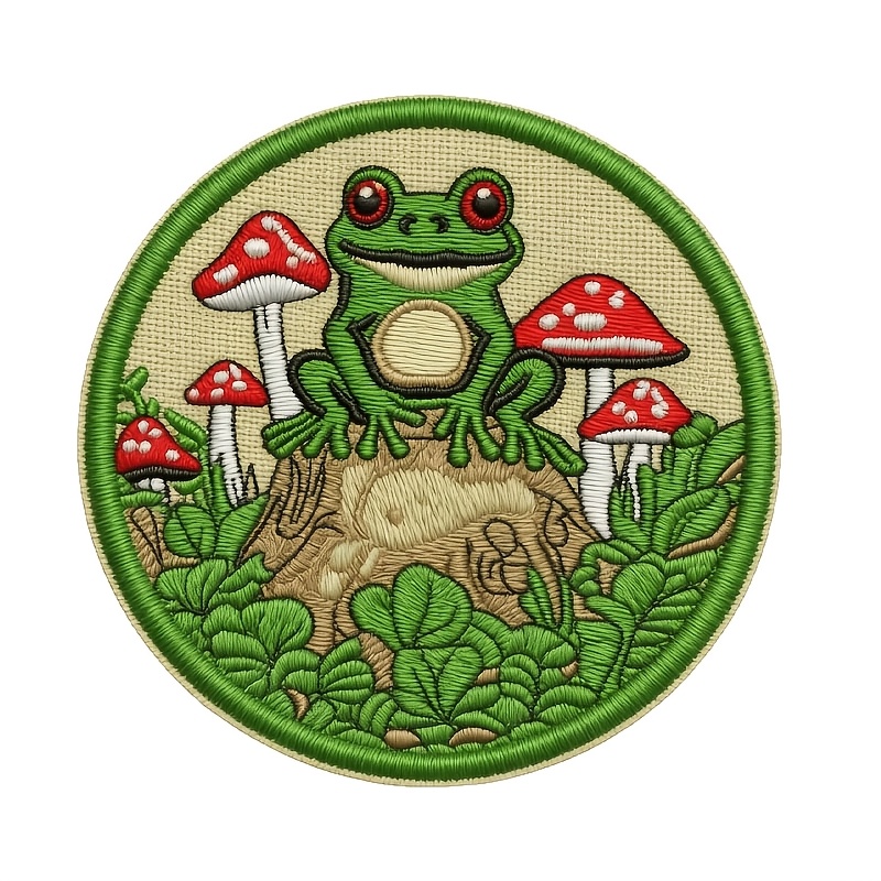 Temu – TEMU Frog Mushroom Embroidery Patch For Clothes Backpacks Hats, Additions Gifts