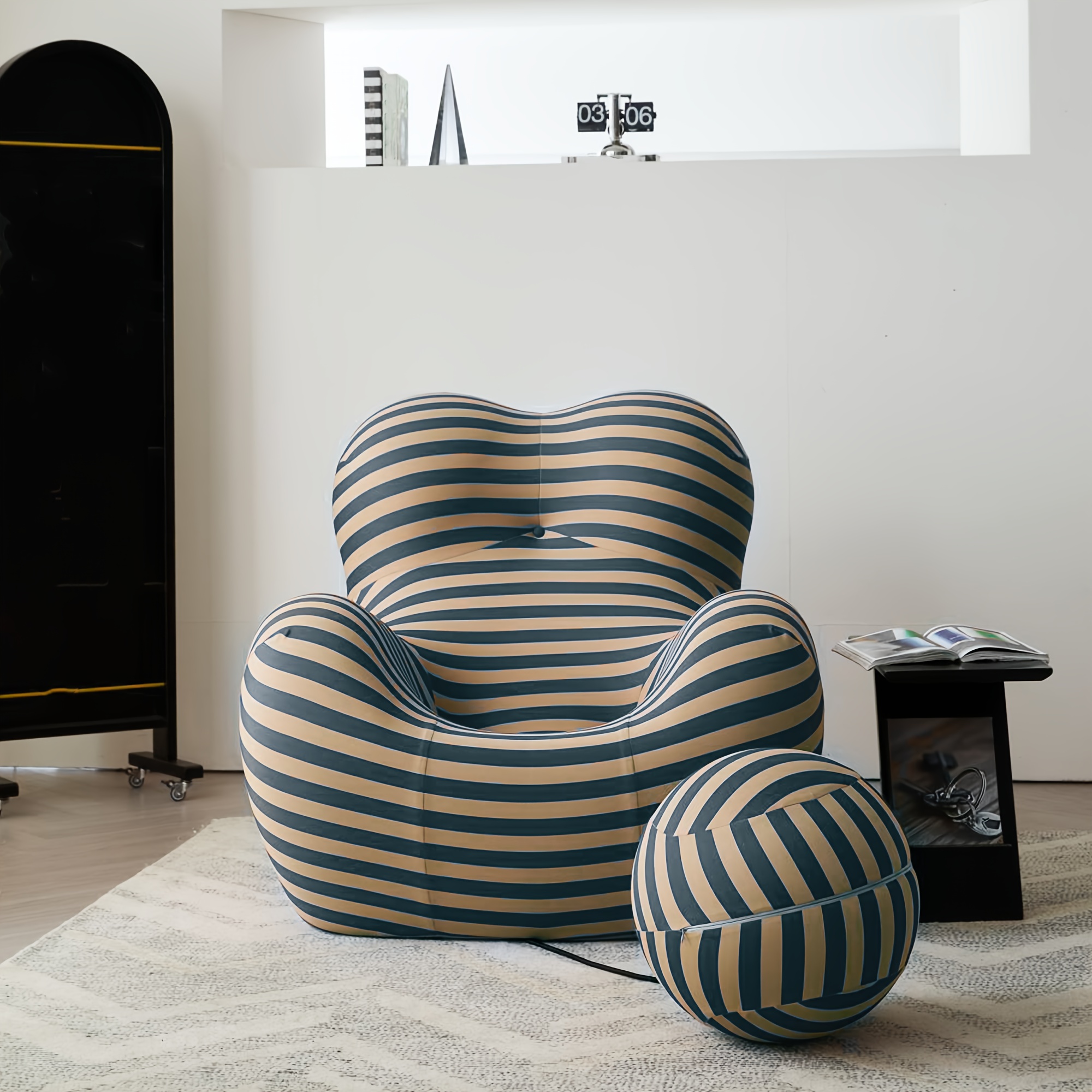 Round Cushioned Armchair 1pc Modern Living Room Round Curved