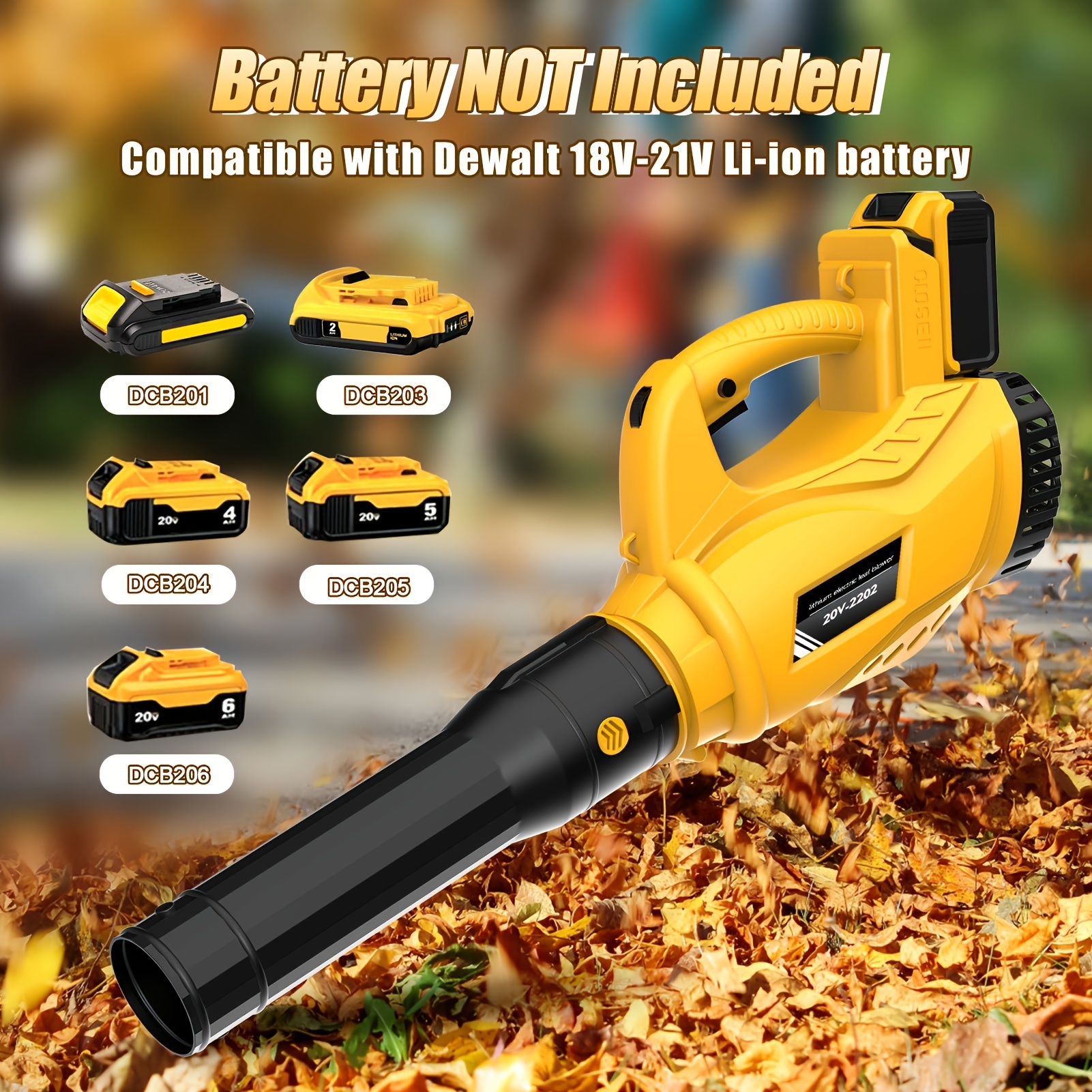 

Leaf Blower, Suitable For Dewalt 20v Battery, 6 Up To 150mph, 2-in-1 Handle Electric Blower Excluding Battery, Light Weight, Suitable For Lawn Care And Dust Removal