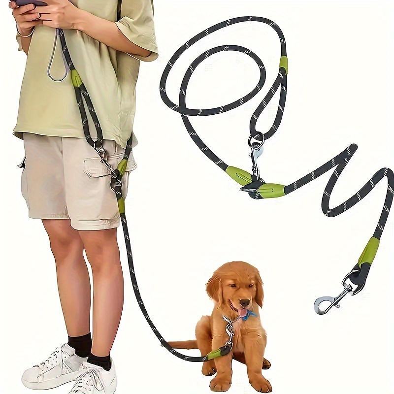 

Multi-functional Dog Leash For Hiking, Walking, And Running - Suitable For Small And Large Dogs - Adjustable Shoulder Strap And Waist Belt - Shock Absorbing Elastic Cord - Made Of Nylon