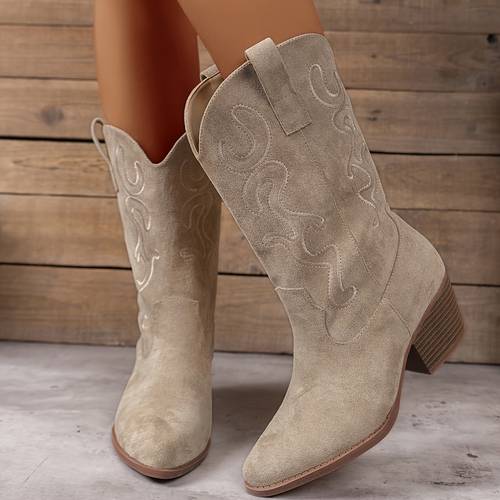 womens fashion embroidered western cowboy boots women shoes