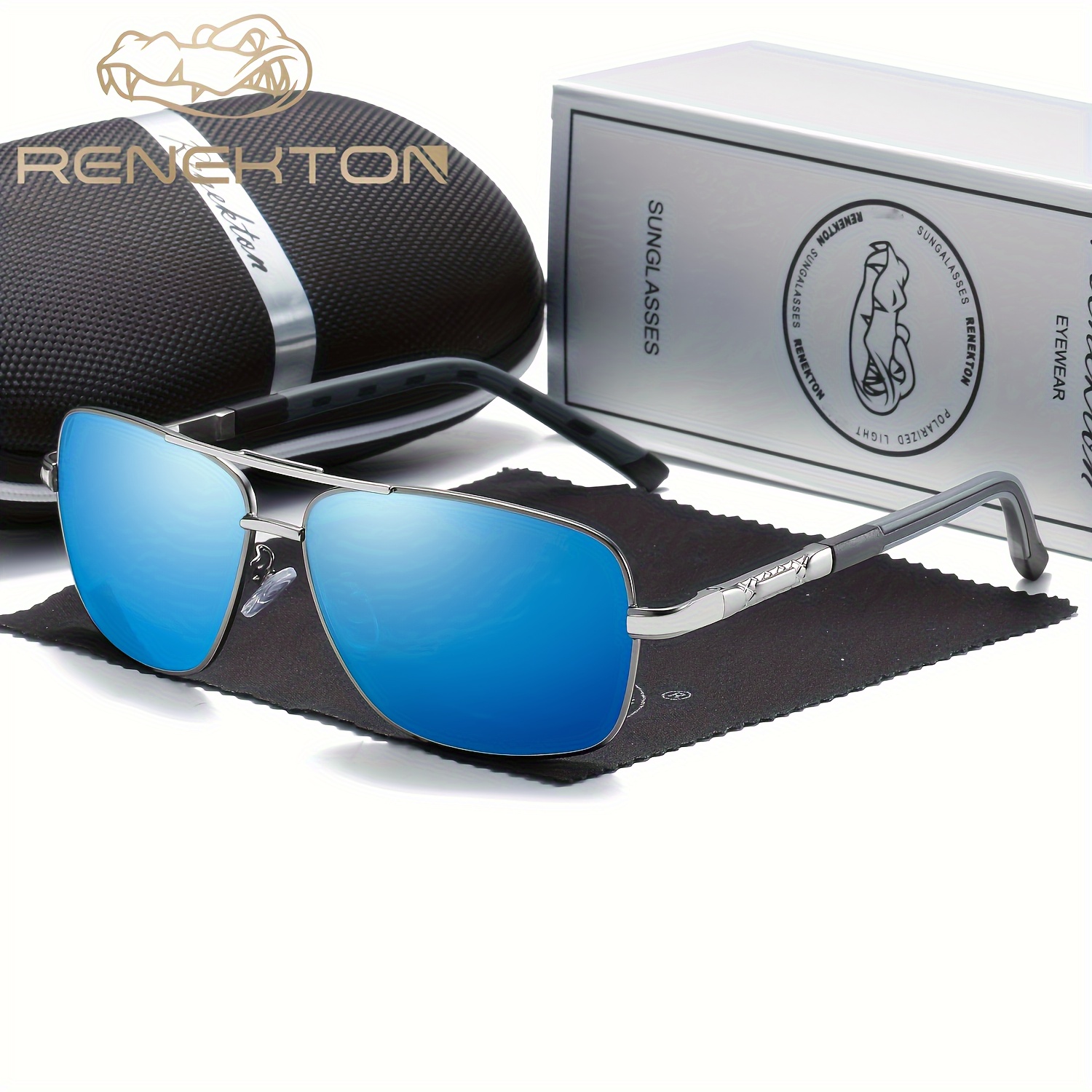 1pc RENEKTON New Glasses Men's Polarized Sunglasses Color Film Square Polarized Glasses Sunglasses Driving Glasses 8724