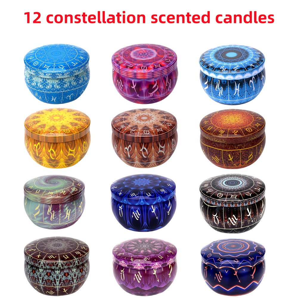 TEMU 12 Constellations Scented Candles Gift Set, Home Decor Scented Candles Home Gifts Scented Decor Birthday Valentine's Day