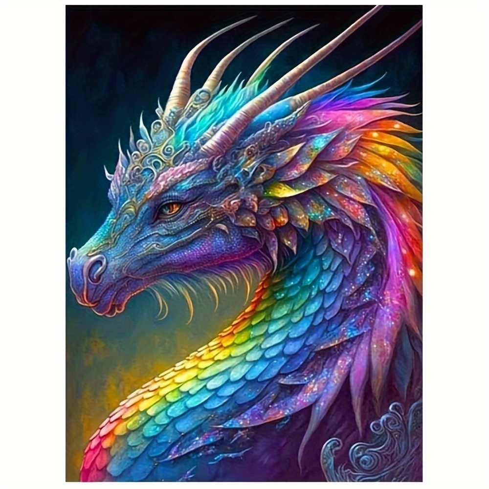 Adult Diamond Painting Sets - Dragon-themed Kits, Gem Art Kits For Adults, Perfect For Home Wall Decoration (12x16 Inches)