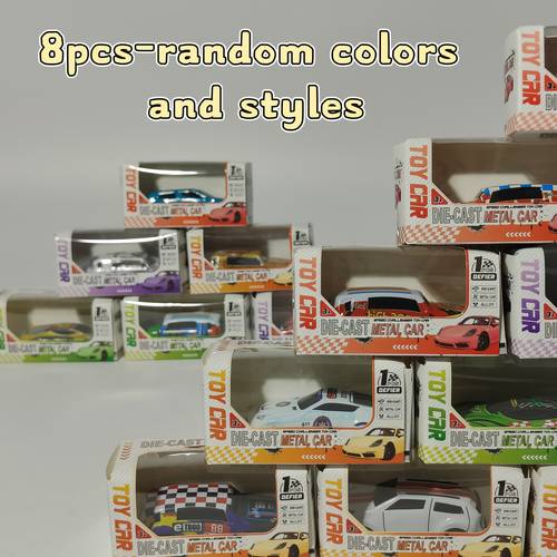 8pcs gift box set of beautifully packaged tin cars drive random colors suitable as christmas gifts gift box stuffing halloween gifts sturdy and durable birthday gifts christmas and halloween gifts school rewards autumn