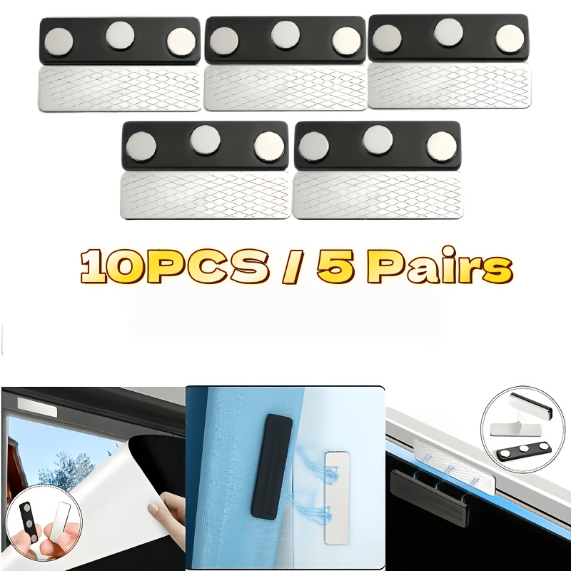 TEMU 10 pezzi Chiusure Magnetiche per Tende, Magneti per Tende Oscuranti Senza Trapano, Clip Magnetiche Potenti per Tende per Bloccare , Fermagli per