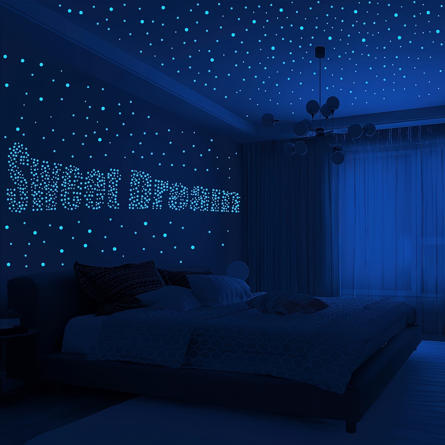 

606pcs Dot Ceiling, Pvc Glow Wall Sticker Decoration, 3d Glue Dot Decoration For Bedroom Or Birthday Gift