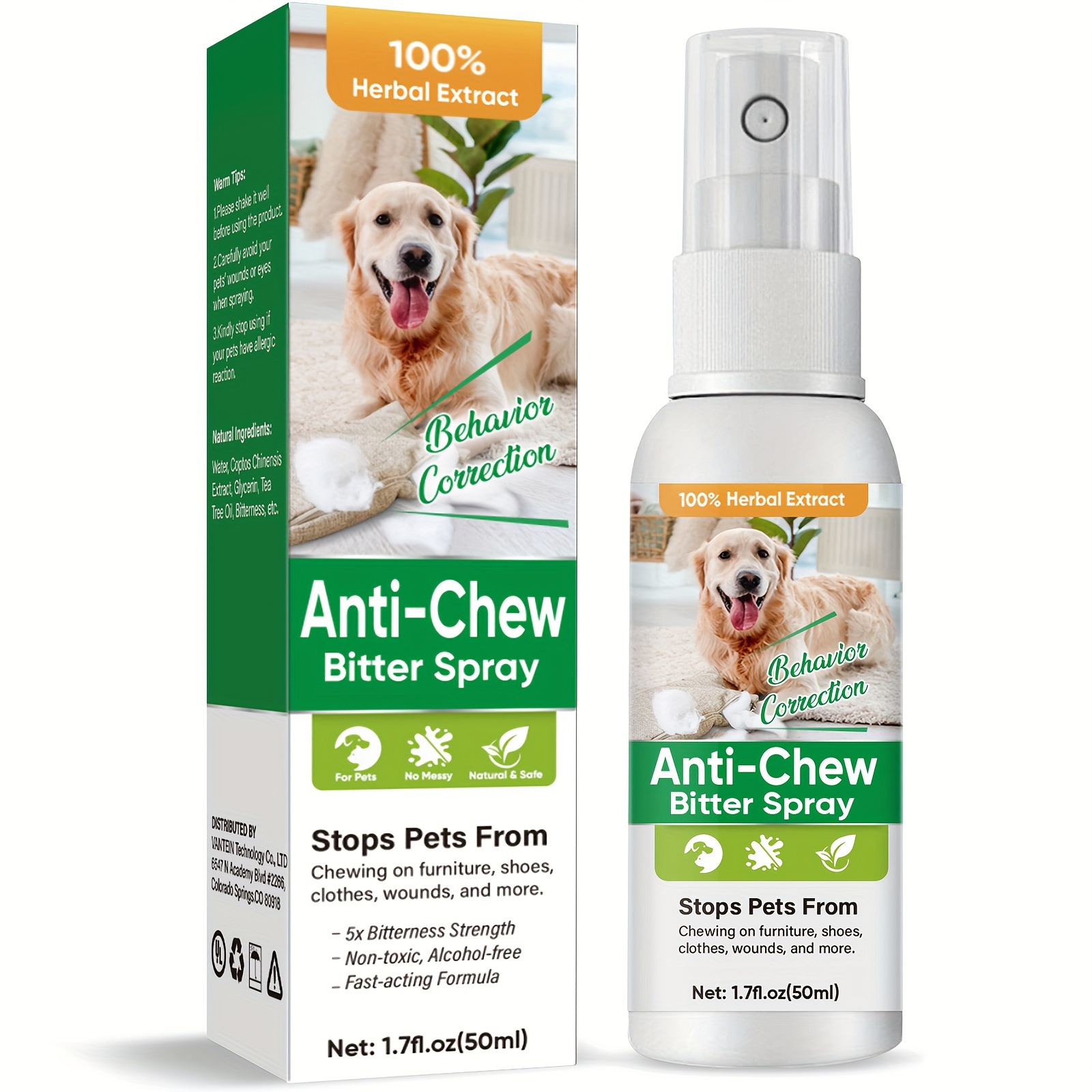 

No Chew Spray For Dogs, Extra Strength No Chew Spray For Dogs, Anti Stracting And Biting Spray-keep Dogs From Chewing Furniture-suitable For Indoor And Outdoor