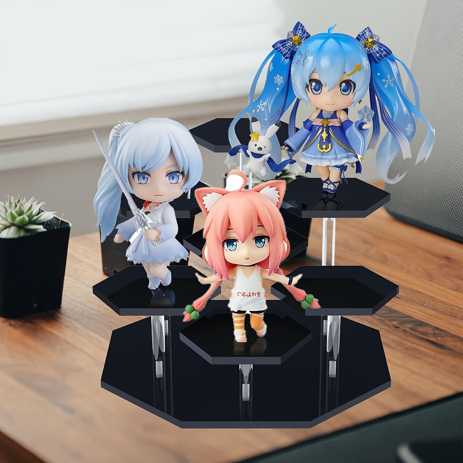 1個 ク アクリルディス 3/4/7段ミニフィギュアショーケース 八