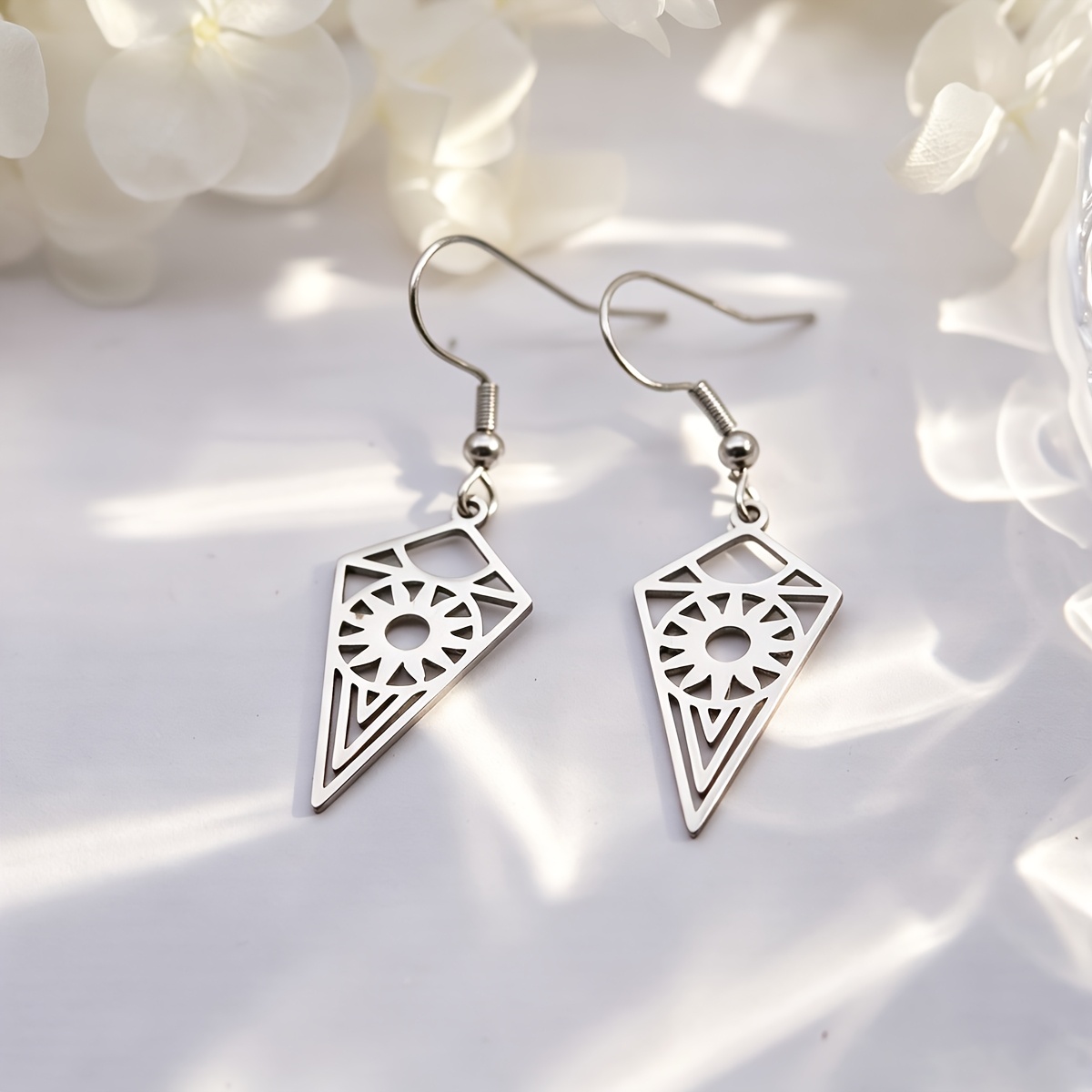 Women's Boho Chic Geometric Sunburst Tribal Dangle Earrings