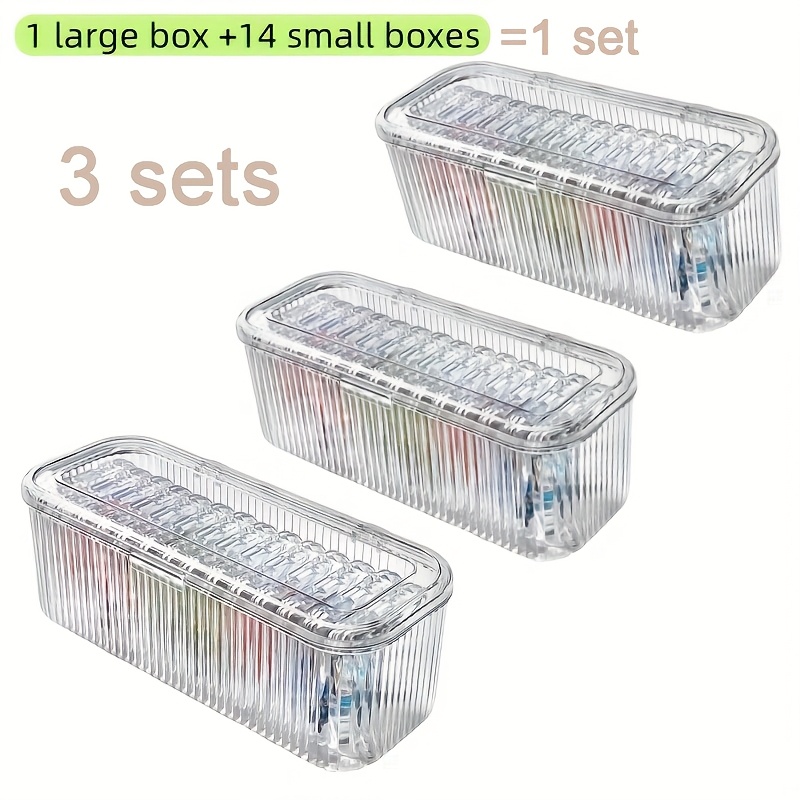 TEMU 15pcs/set 3 Sets Of Dust-proof And Scratch Resistant Jewelry Storage Boxes, Independent Mini Storage Boxes Suitable For Necklaces, Bracelets,