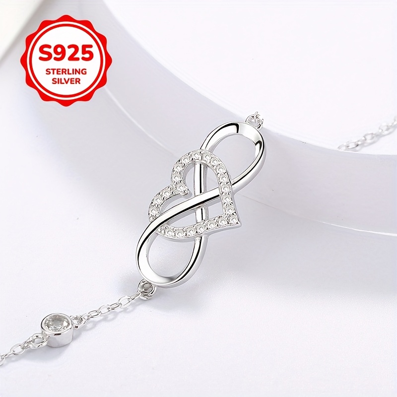 925 Silver Heart Shaped 8 Character Bracelet, Hypoallergenic, Stylish & Unique