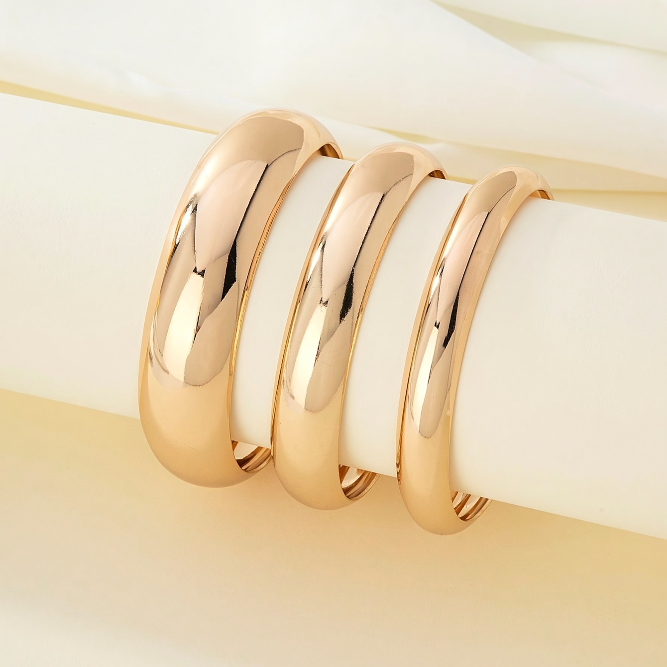 

3pcs Fashionable And Simple Metal Bracelets Suitable For Women's