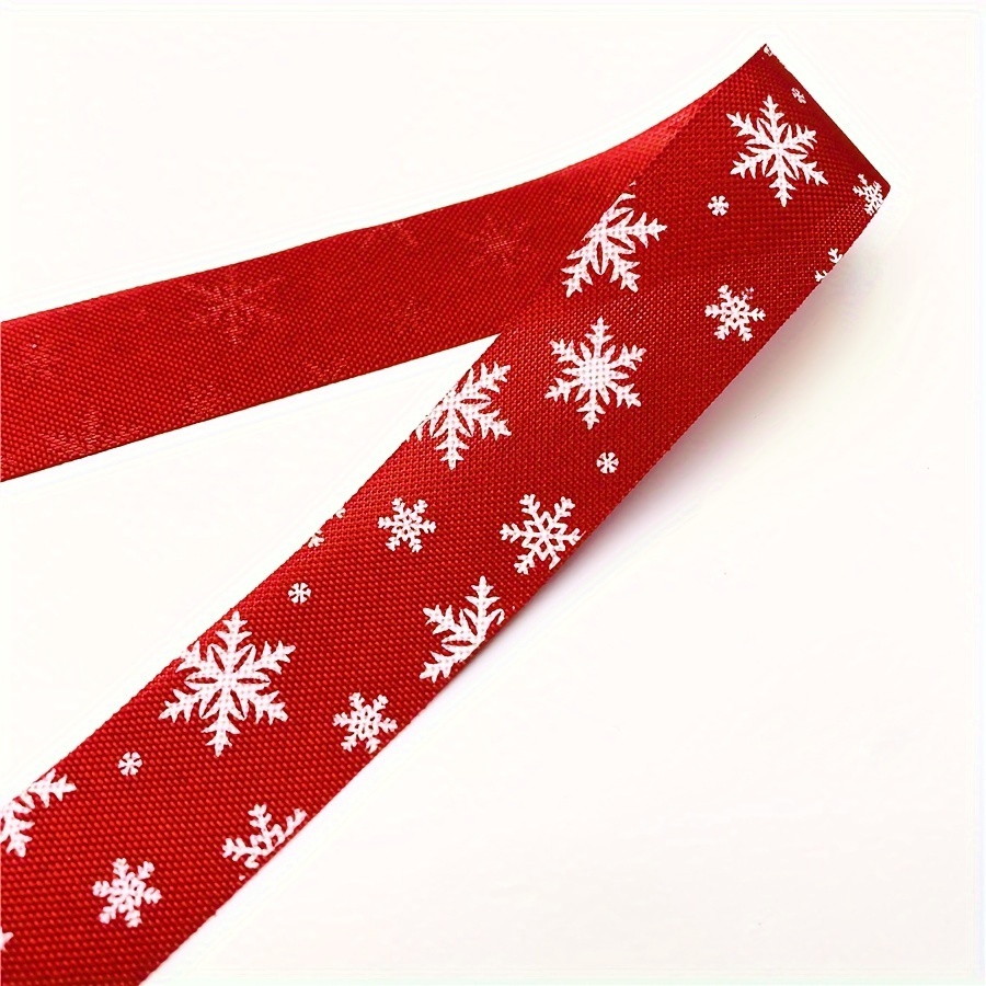 Christmas Snowflake Ribbon - X 25mm, Single-sided Print For Gift Wrapping, Bows & Decorations, For Christmas, Diy Crafts, Jewelry Making Display & Packaging Supplies