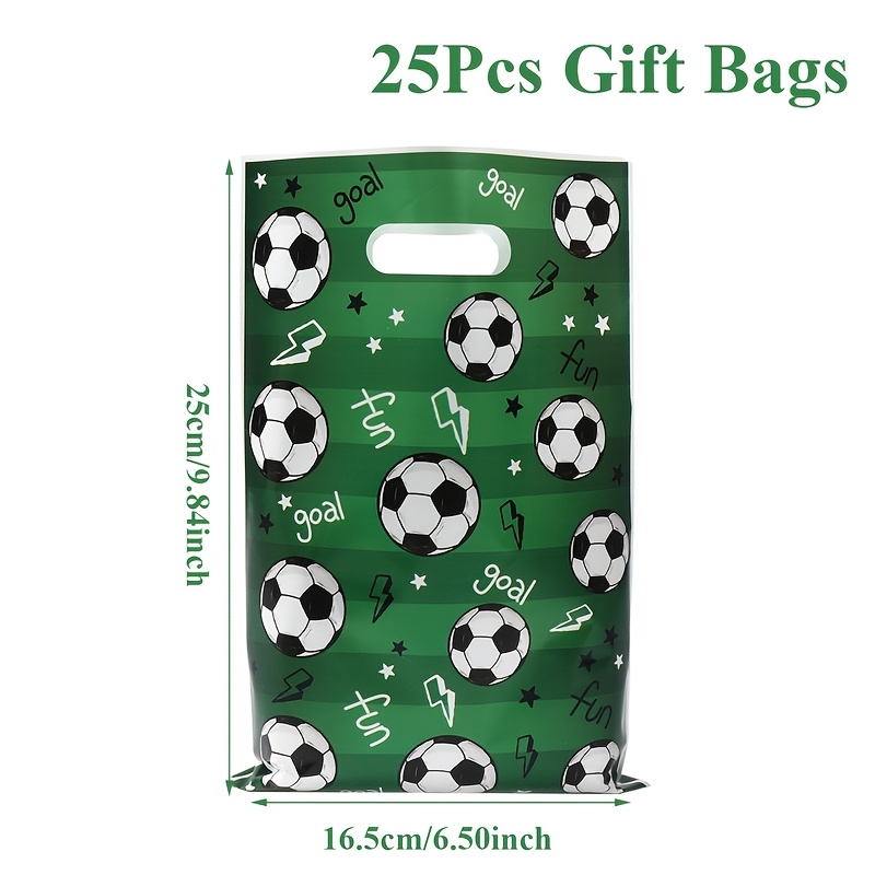 Image of 10/25pcs Football Gift Bags, Goodie Bags, Football Party Supplies, Reusable Football Favor Bags For ' Birthdays, Boy And Girl Favor Bags, 9.8inch X 6.5inch