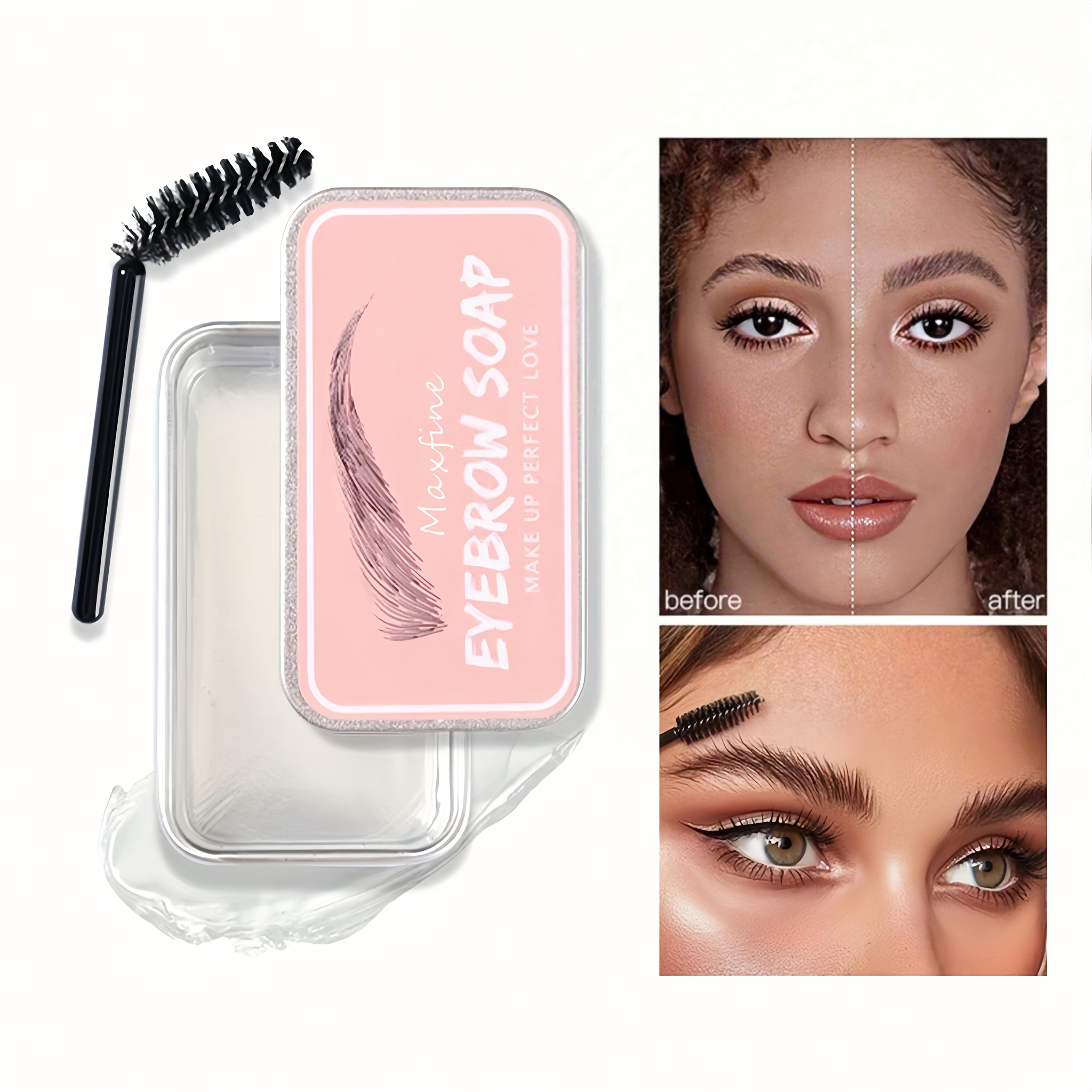 Long-Lasting Natural Look Eyebrow Gel - Transparent Brow Lamination Soap with Brush, No Residue, for   Brows - Makeup Prep Station Essential for Home   Use