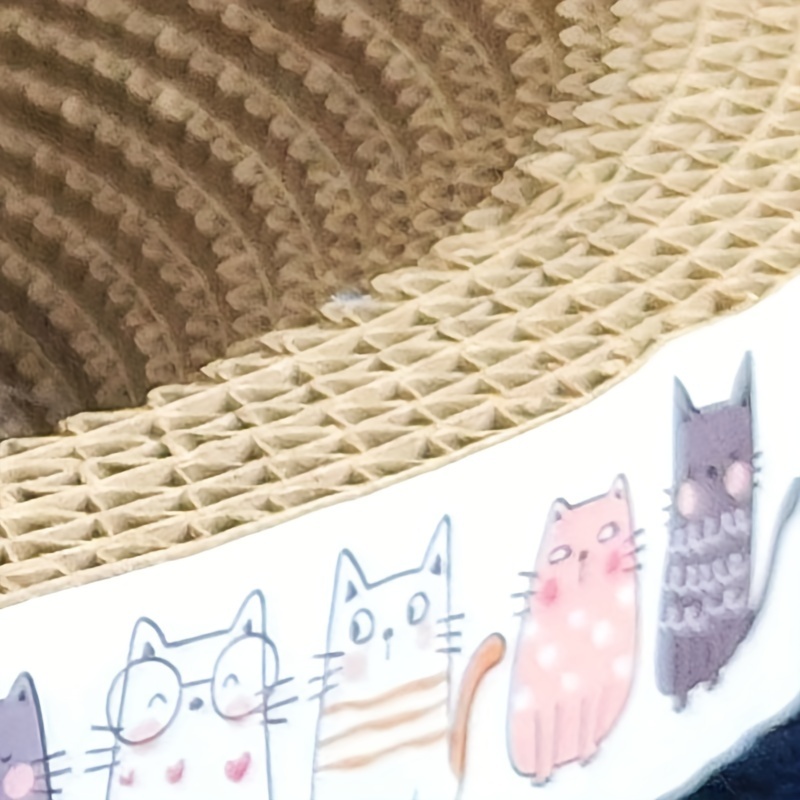 oval shaped cat scratching board and lounge bed made of durable cardboard suitable for indoor cats and kittens providing a comfortable resting area set of 3 Product details 5