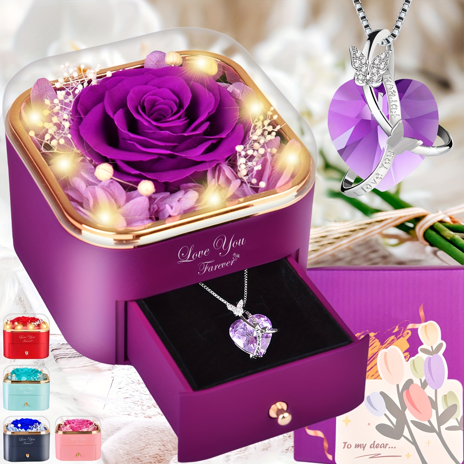 12-RED ROSE PETALS JEWELLERY GIFT BOX Rising Shine Jewellery