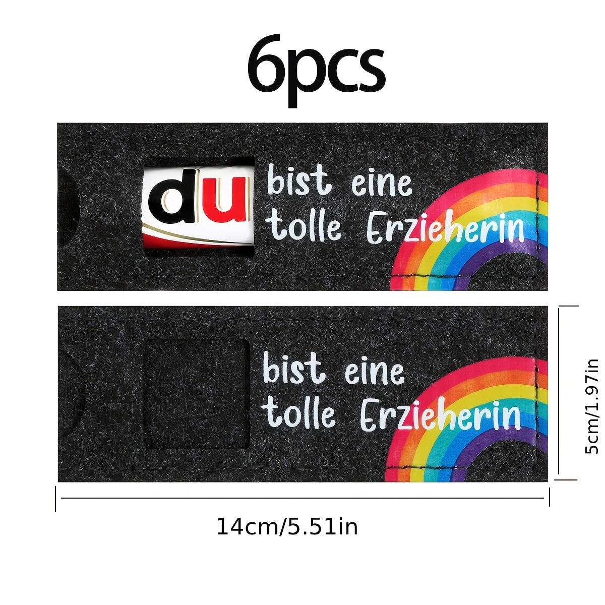 E-shop 6 Stück Filz-Geschenktüten mit deutscher Aufschrift "Du Bist Eine Tolle Erzieherin" Schokoladengeschenktüten, Geschenke zur Pädagogischen