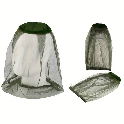 lightweight breathable mosquito head net durable 70d nylon camping hiking fishing black