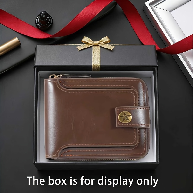 TEMU Billetera Vintage Premium para Hombre con Exquisitos Accesorios de Estrella, Elegante Cierre de Cremallera, Diseño de Ranuras para Múltiples