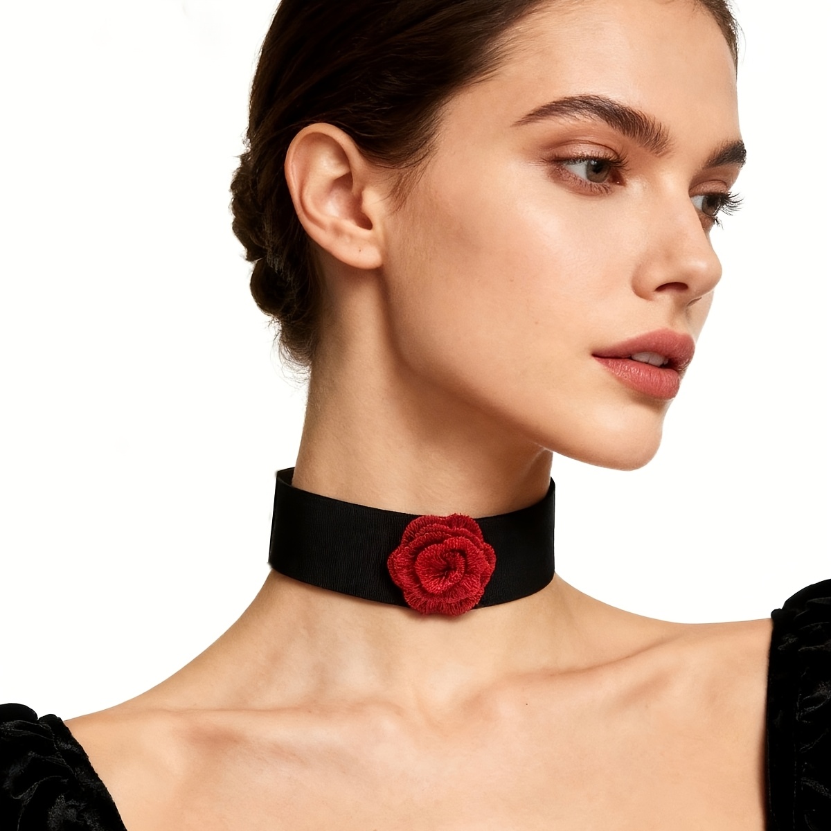 European Choker with Adjustable Floral Design Necklace