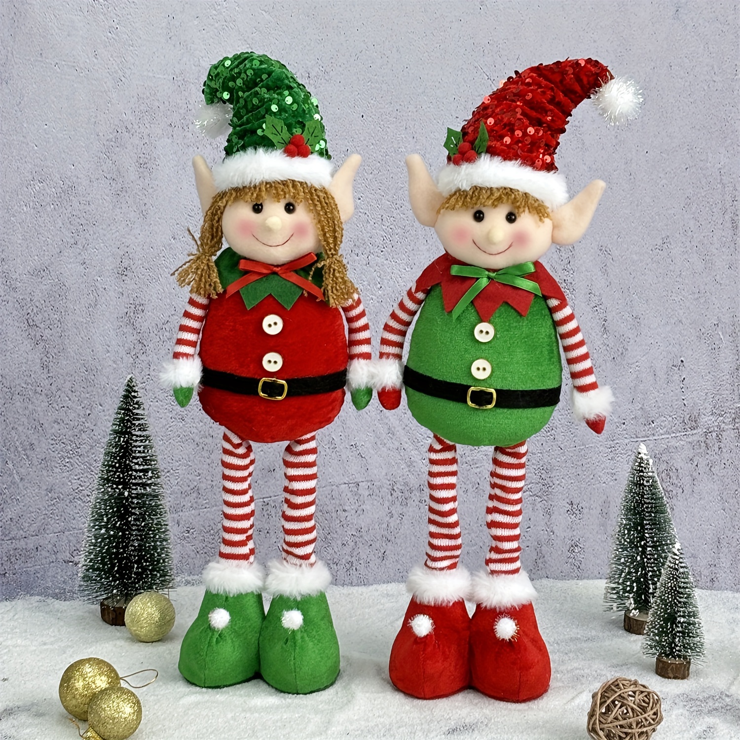 

1pc Christmas Elf Retractable - Polyester For , &