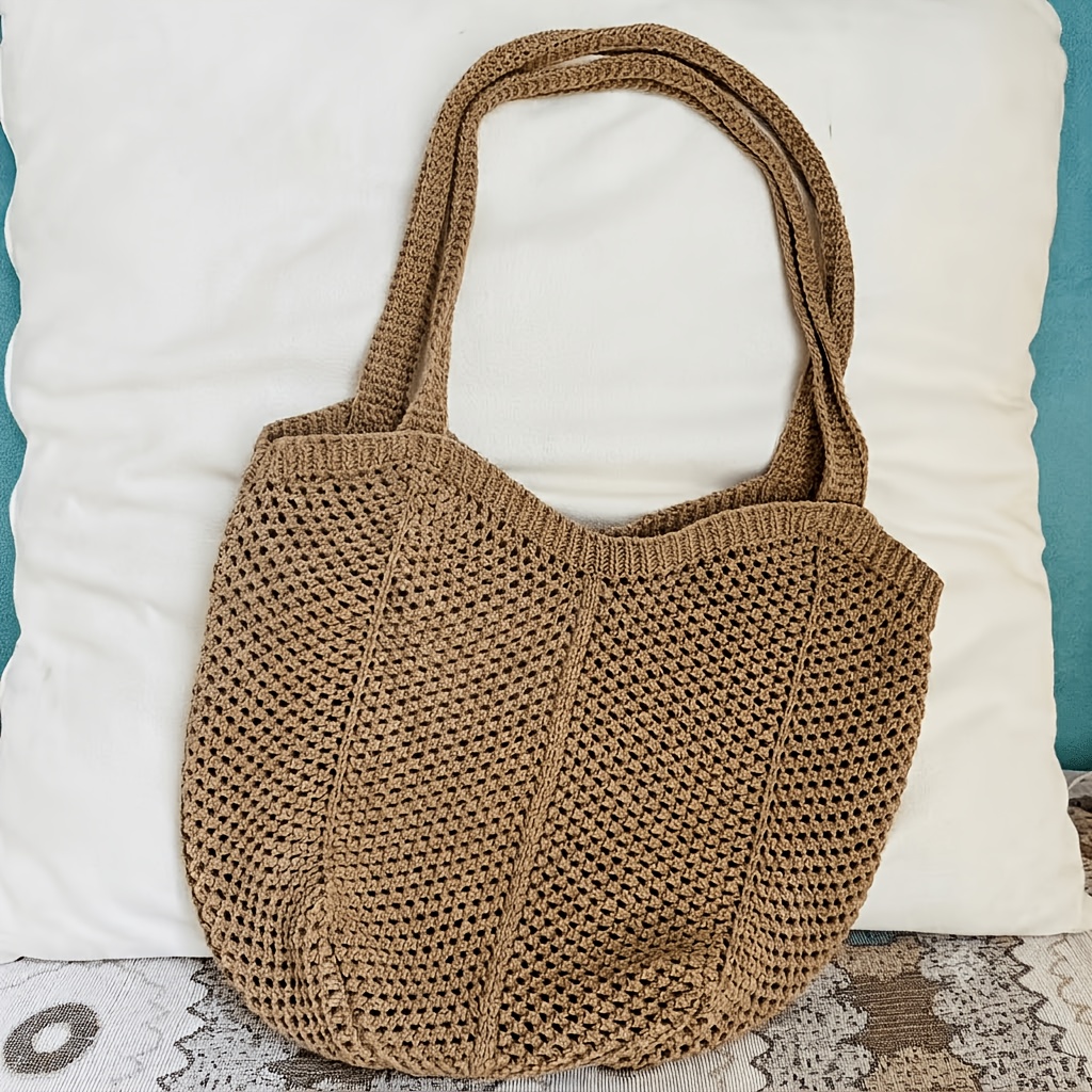 Image of Women's Tote Bag, Women's Large Capacity Woven Tote Bag - Lightweight Breathable Shoulder Bag, Suitable For Beach, Travel, Shopping, Daily Use, Casual Handbag, Convenient To Carry, Ideal For Commuting