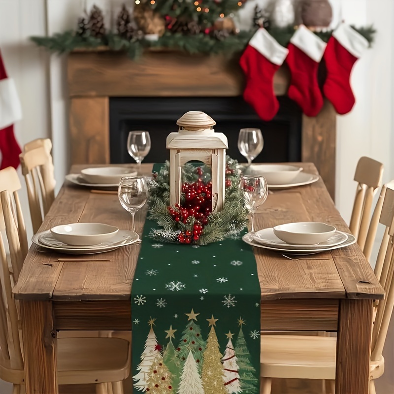 

Rustic Christmas Table Runner - & , Polyester, Holiday Dinners & Kitchen Decor, Christmas Table Decorations