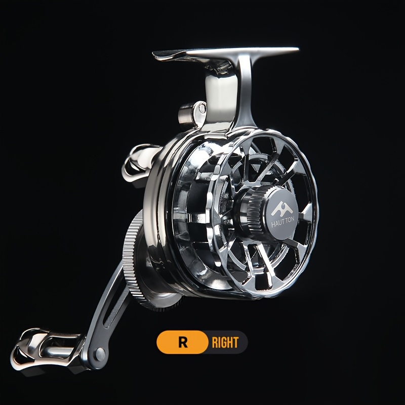 TEMU Haut Ton Metal Plated Ice Fishing Reel, Lightweight 109g, 2.6:1 Gear Ratio, Bearings, -resistant, Smooth, Metal Spool Rocker Arm, Freshwater And