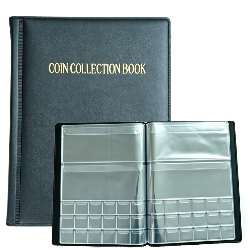 TEMU Álbum de colección de billetes y monedas de gran capacidad, libro de almacenamiento de moneda a prueba de polvo para la colección de moneda de