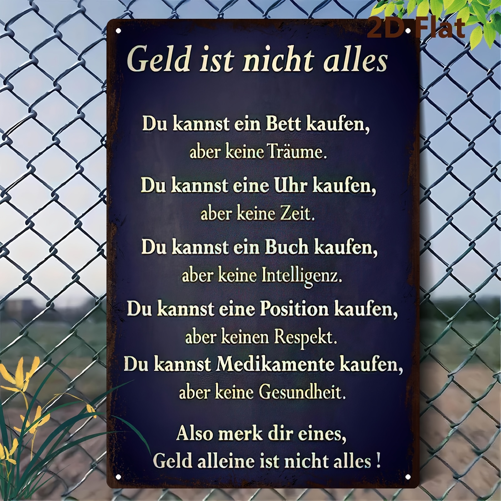 TEMU 2D Flach, [2D Flach] 2D Flach, ., Vintage deutsches Metallschild, Metallschild mit lustigen Zitaten für Männerhöhle, Schlafzimmer, Badezimmer,