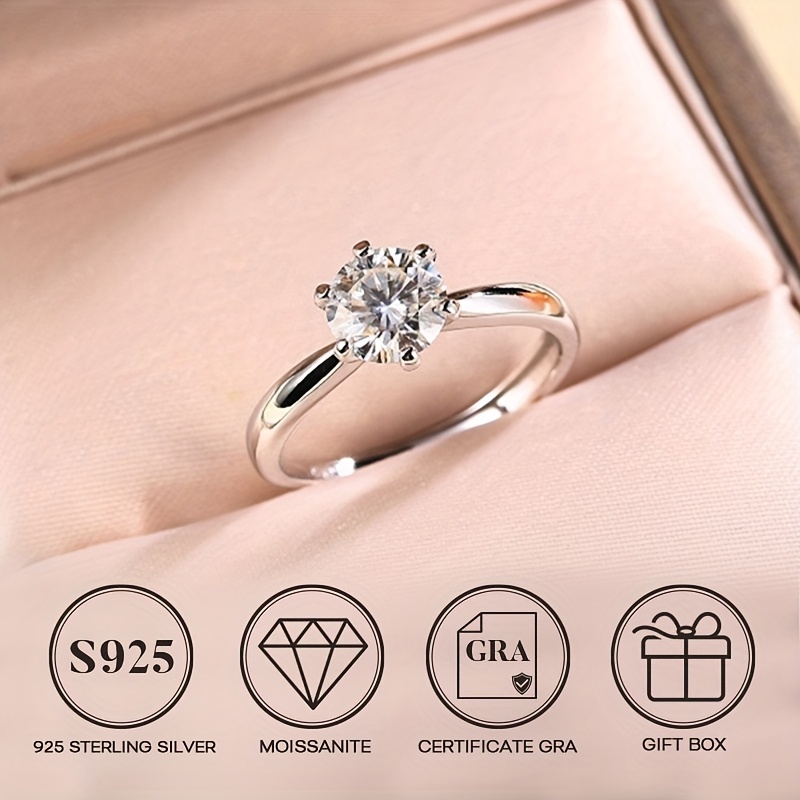 Moissanite Band, Made Of 925 Silvery And 18k Gold Plated Plating, Suitable For Men And Women, Ideal As A Wedding Ring, A Perfect Unisex Present For Daily Wear And Special Occasions