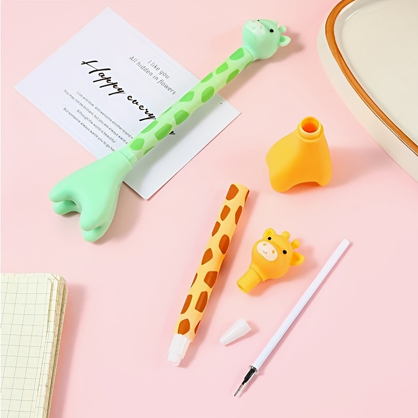 12 cute giraffe gel pens stylish and realistic design smooth black ink   for   back to school stationery kawaii supplies   writing tools Product details 7