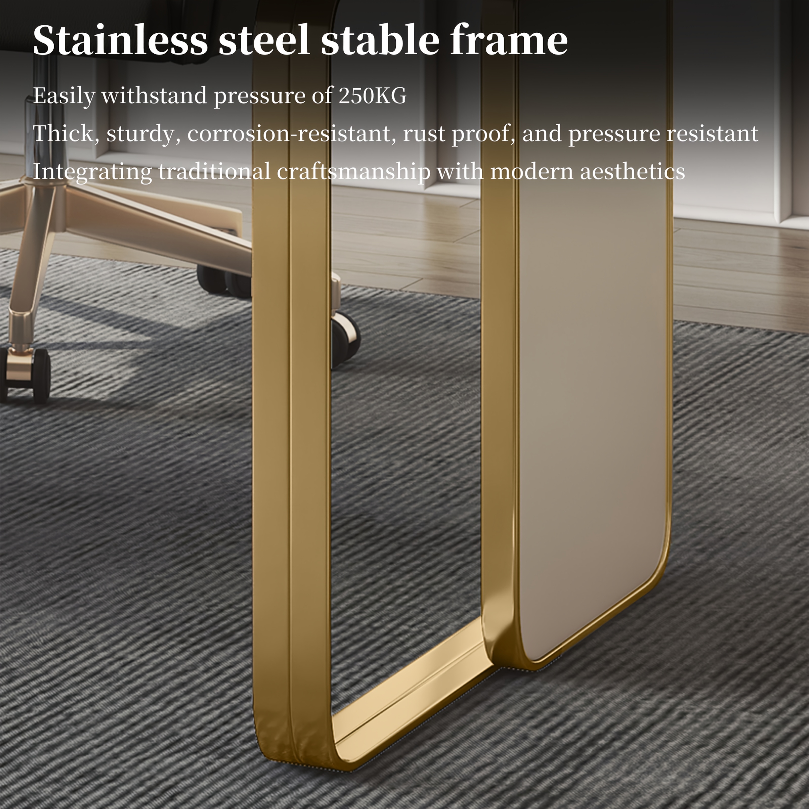 luxury   desk with   modern minimalist writing table suitable for home office study room bedroom marble tabletop   assembly space saving for small spaces   Product details 5