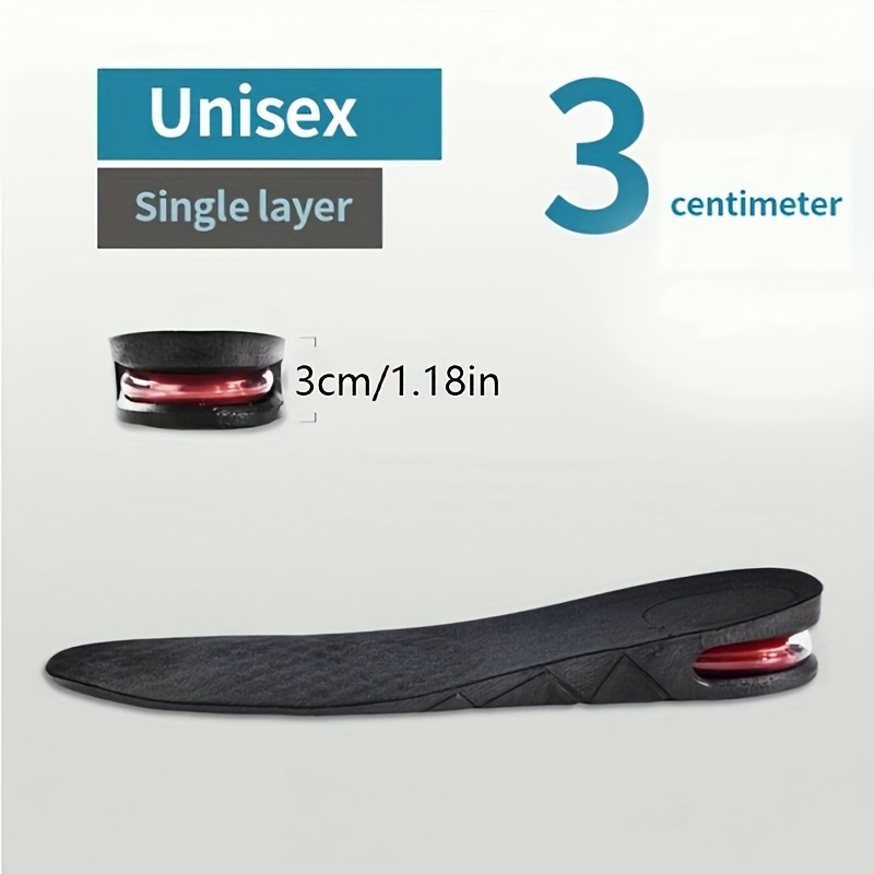 2pcs Detachable Height Increase Insoles 3/5/7/9cm (1.18in/1.97in/2.76in/3.54in) Unisex Removable Air Cushion Rubber Heel Lift Inserts, Women's Shoe Pads For And Stability