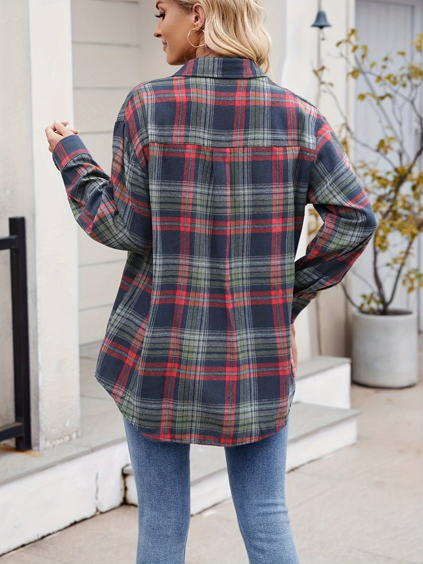 Chemise Flanelle Femme Surchemise A Carreaux Femme Bleu Veste