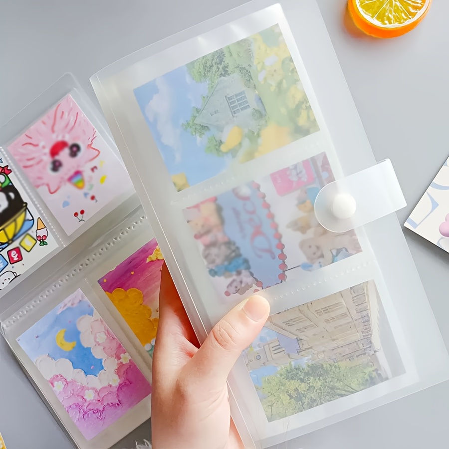 TEMU 1pc Portable Transparent Album Clip Storage Folder, Large Capacity -one Album, 3-inch 120-slot Photo Polaroid, Celebrity Card Folder, Business