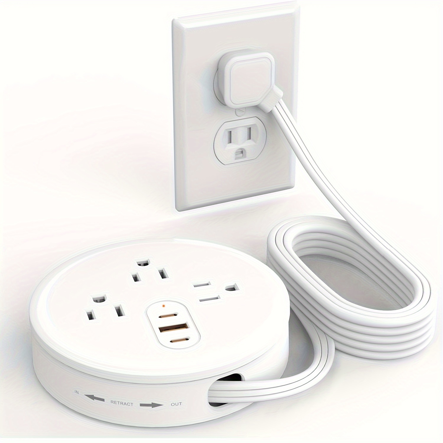 

Retractable 3 Outlets (1625w/13a), 3 Usb (1 Usb-c), Desktop Charging 4ft (1.2m) For , , ,