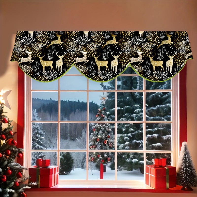 

1pc, Christmas Cape Scarf, "" Fireplace Decor, Reindeer & Fireworks Cover, Table Runner, Winter Living Room Indoor Fireplace Door Window Decor, 19.6x78.7 Inches, Polyester, No Power Needed