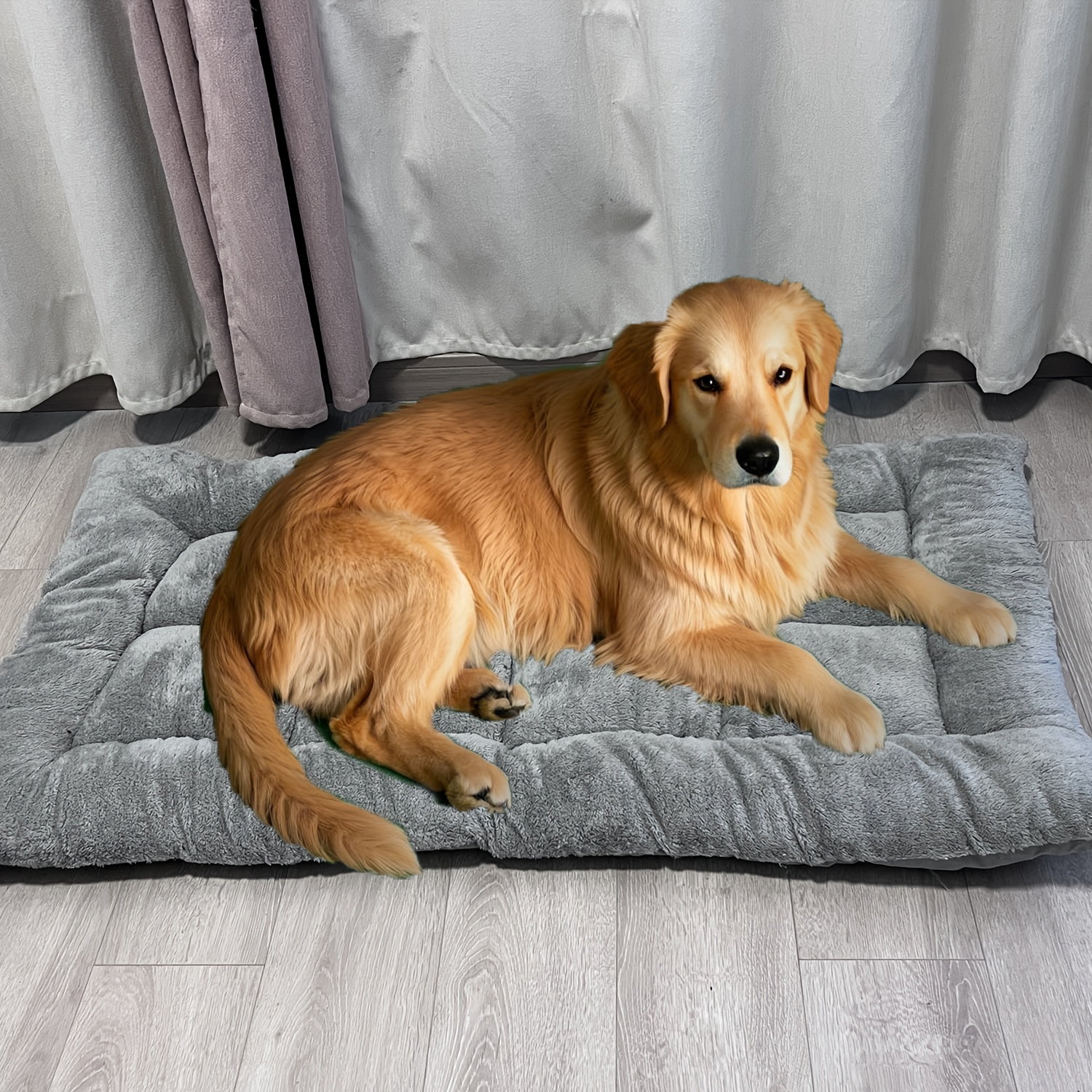 

Extra Large Plush Dog Bed Sofa, 120x60cm - Polyester Pet Mat With Checkered Design, Thickened Fiber Filling For - Ideal For Small, Medium, And Large Dogs